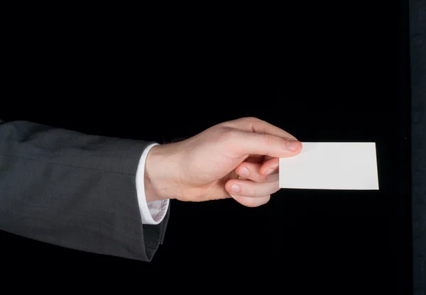 Business man showing business card — Stock Photo, Image