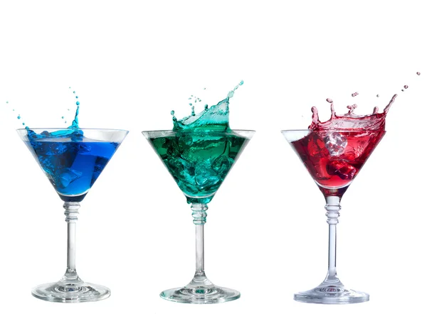 Splash Cocktail Kollektion auf weißem Hintergrund — Stockfoto