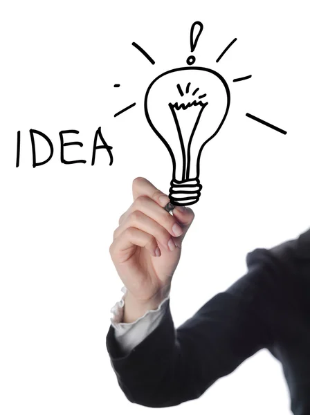 Man writing concept of good idea — Stockfoto