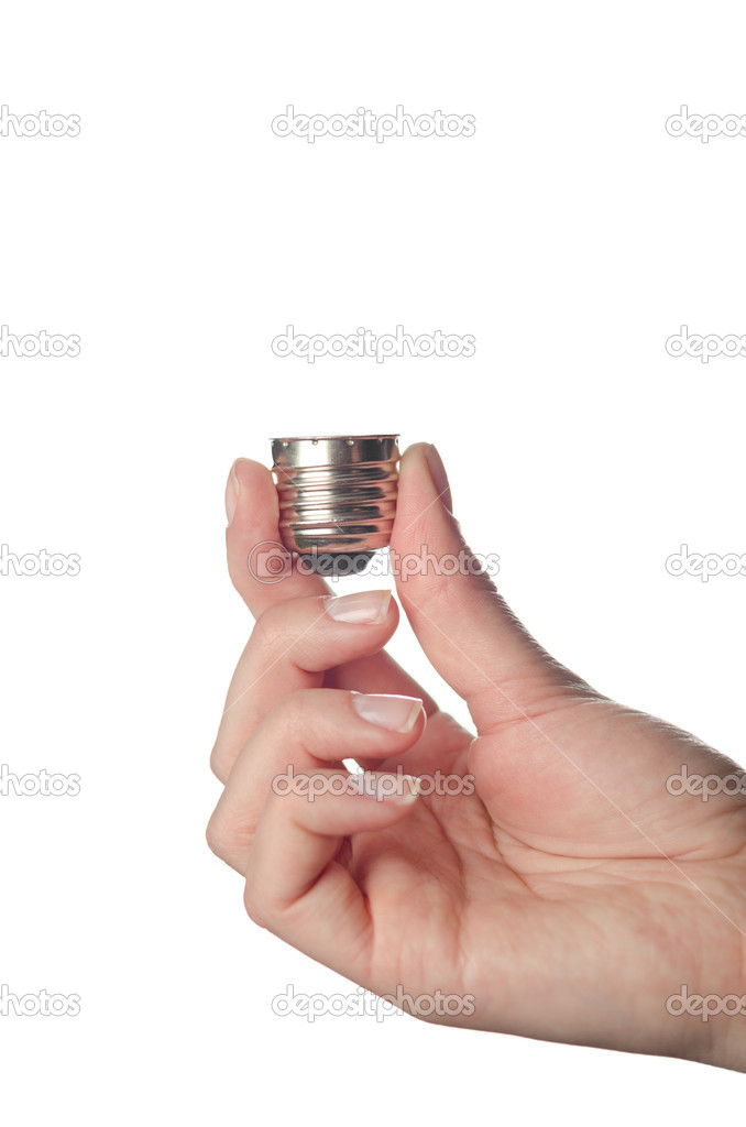 Hand holding a light bulb