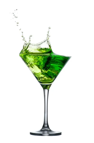 Green cocktail with splashes — Stock Photo, Image