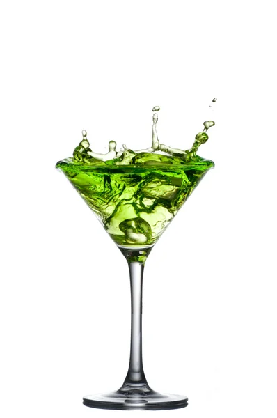 Green cocktail with splashes — Stock Photo, Image