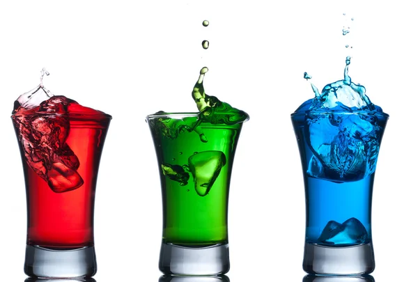 Alcoholic cocktails set , red, green, blue. — Stock Photo, Image