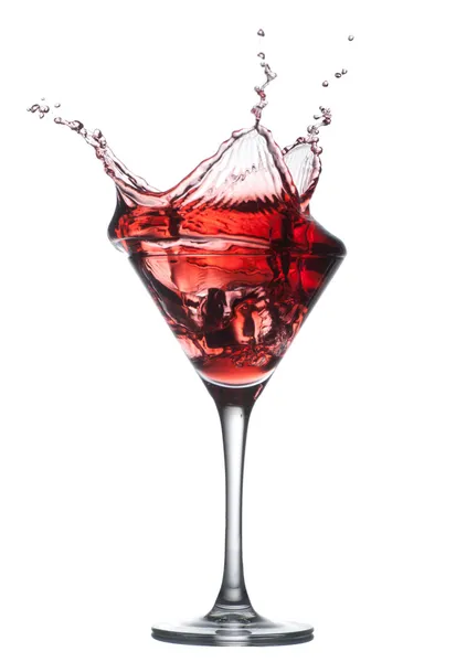 Cocktail rosso con spruzzi — Foto Stock