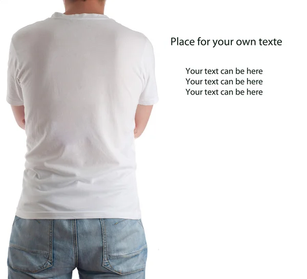 White t-shirt on a young man — Stock Photo, Image