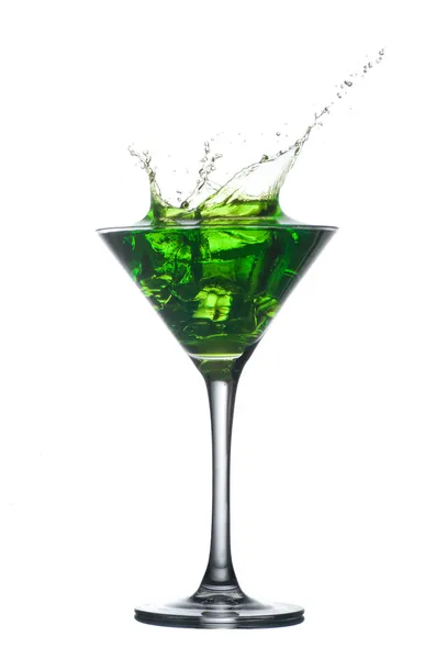 Green cocktail with splashes — Stock Photo, Image