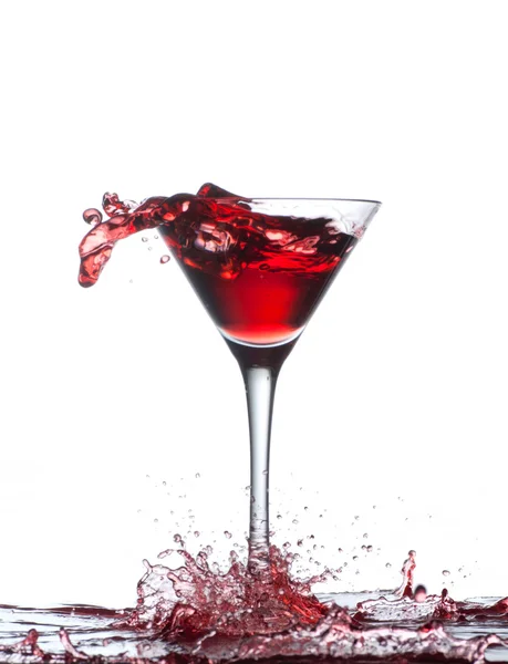 Červená koktejl s logem — Stock fotografie