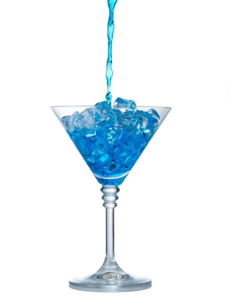 Blue cocktail with splashes — Stock Photo, Image