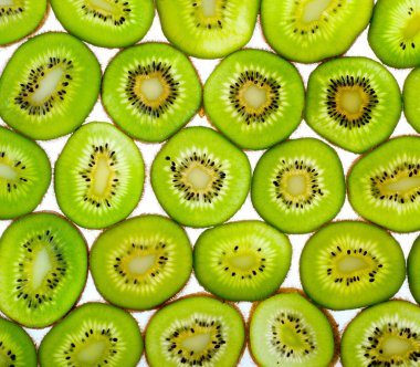 Yeşil kivi meyvesinin soyut fotoğrafı