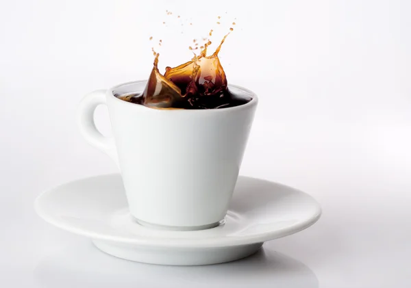 Spatten uit een kopje koffie — Stockfoto