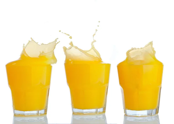 Orange juice splash collection — Stock Photo, Image