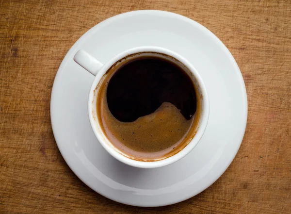 Ahşap arka plan manzaralı kahve fincanı — Stok fotoğraf