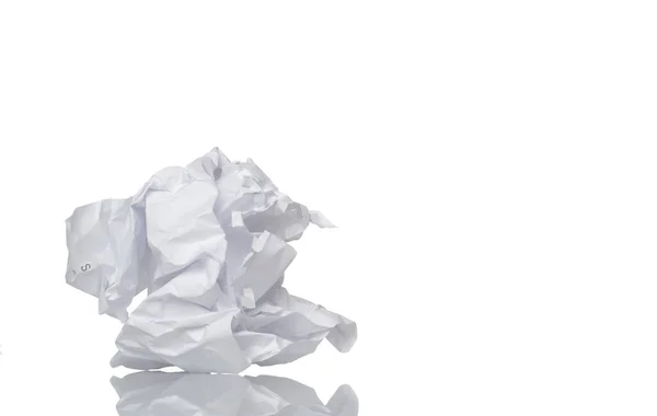 Crumpled paper isolated on white — Stock Photo, Image