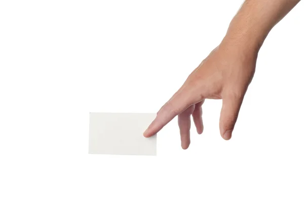 Hand hold blank business card — Stock Photo, Image