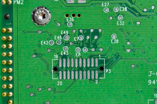 Microchip integrated on motherboard — Stock Photo, Image