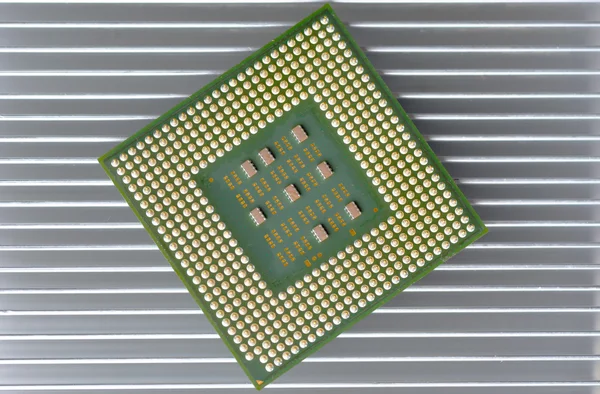 Microchip integrated on motherboard — Stock Photo, Image