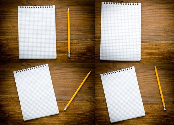 Blank notebook with pencil — Stock Photo, Image