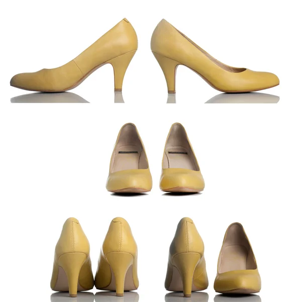 Chaussures femmes talon haut jaune — Photo