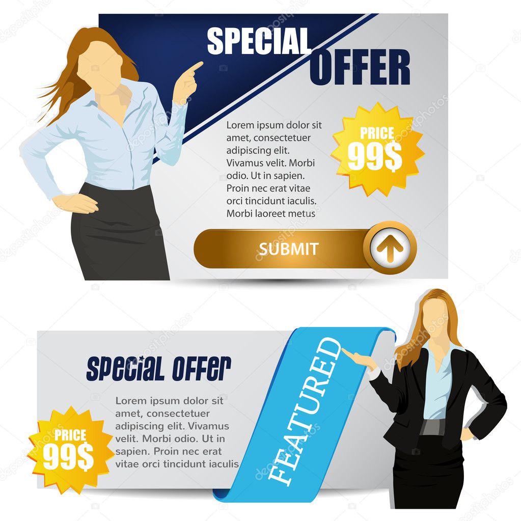 Business women with web banner