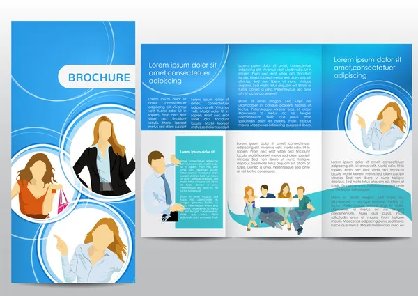 Brochure con figure — Vettoriale Stock