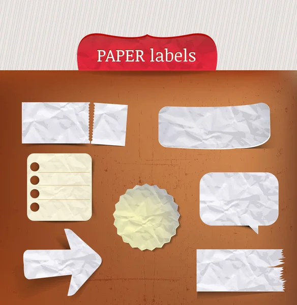 Papier etiketten instellen — Stockvector