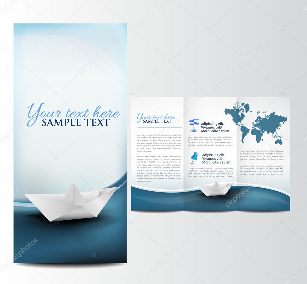 Brochure with paper boat