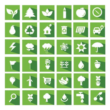Ekoloji ve geri dönüşüm iicons