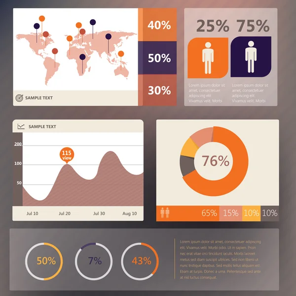 Moderno vector de diseño plano UI — Vector de stock