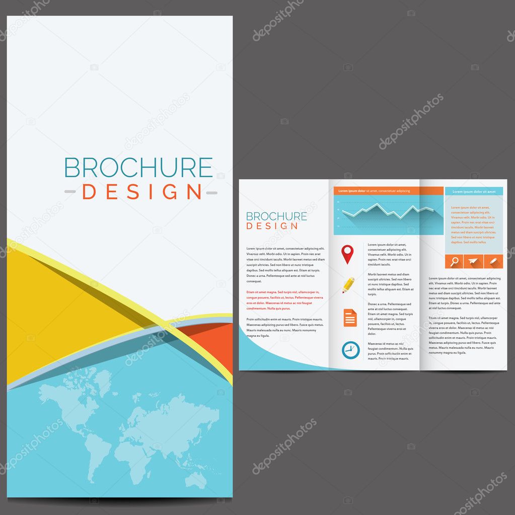 Blue brochure template — Stock Vector © timea 41573027
