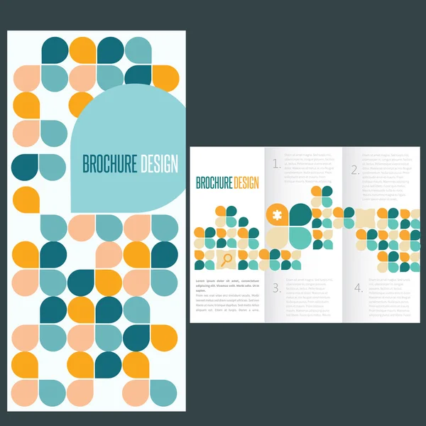 Brochure modello con icone piatte — Vettoriale Stock