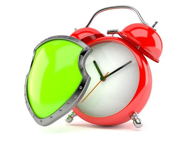 Alarm Clock Protective Shield Isolated White Background Illustration — 스톡 사진