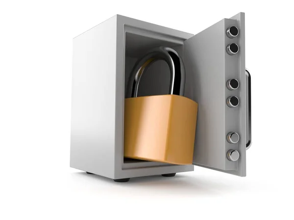 Padlock Safe Isolated White Background Illustration — Stock Photo, Image