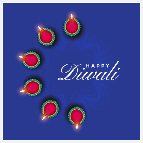 Happy Diwali Banner Top View — Stock Vector