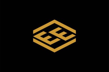E harfi logo tasarım vektörü. EE monogram logo sembolü.