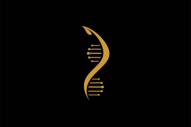 DNA spiral logo tasarım vektörü. Helix molekülü soyut tasarım.