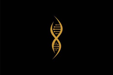 DNA spiral logo tasarım vektörü. Helix molekülü soyut tasarım.
