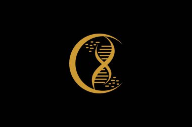 DNA spiral logo tasarım vektörü. Helix molekülü soyut tasarım.