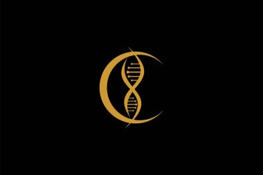 DNA spiral logo tasarım vektörü. Helix molekülü soyut tasarım.