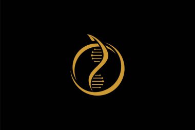 DNA spiral logo tasarım vektörü. Helix molekülü soyut tasarım.