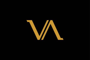 VA harfi logo tasarım vektörü. Monogram VA soyut logosu.