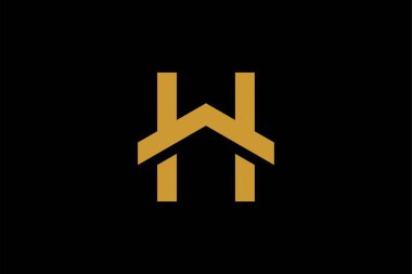 H harfi logo tasarımı. H monogram ev illüstrasyon tasarımı.