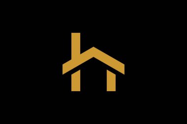 H harfi logo tasarımı. H monogram ev illüstrasyon tasarımı.