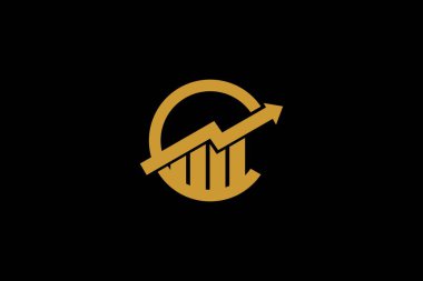 Grafik veri ok logosu tasarımı. Veri istatistiksel çizim tasarımı.