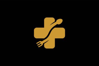 Tıbbi gıda şirketinin logo tasarım vektörü. Sağlık logosu işareti.