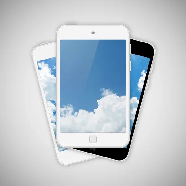 Tablet pc on gray background — Stock Photo, Image