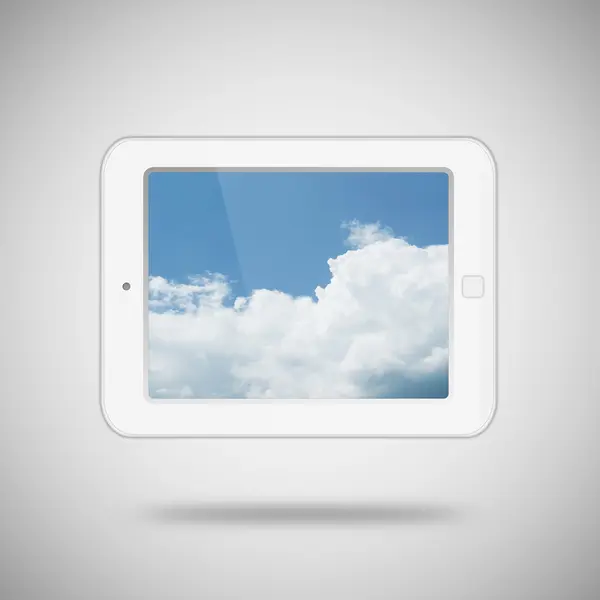 Tablet pc su sfondo grigio — Foto Stock