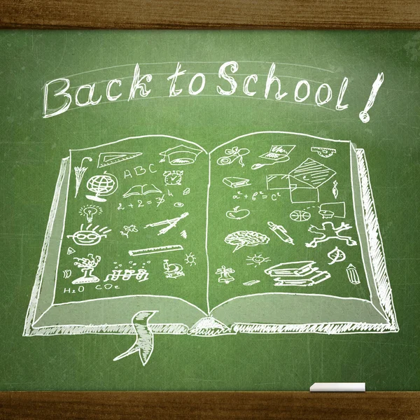 school sketches on blackboard