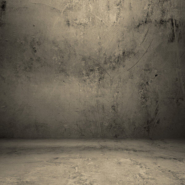 Grungy concrete room