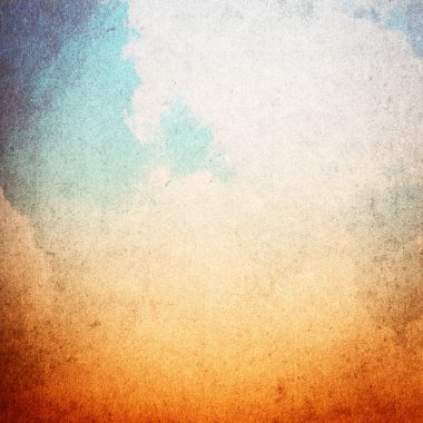Blue and orange grunge sky texture, vintage background clipart