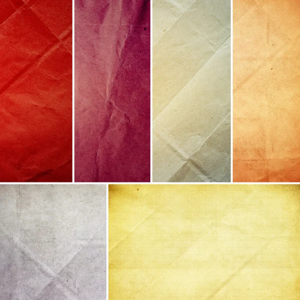 Conjunto colorido de textura de papel grunge — Fotografia de Stock
